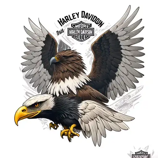 in memory of dad harley davidson eagle wings tattoo design idea