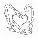 heart with the letters C and J incorporated tattoo design idea