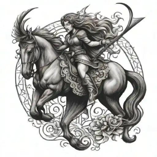 Sagittarius Aquarius lace tattoo design idea