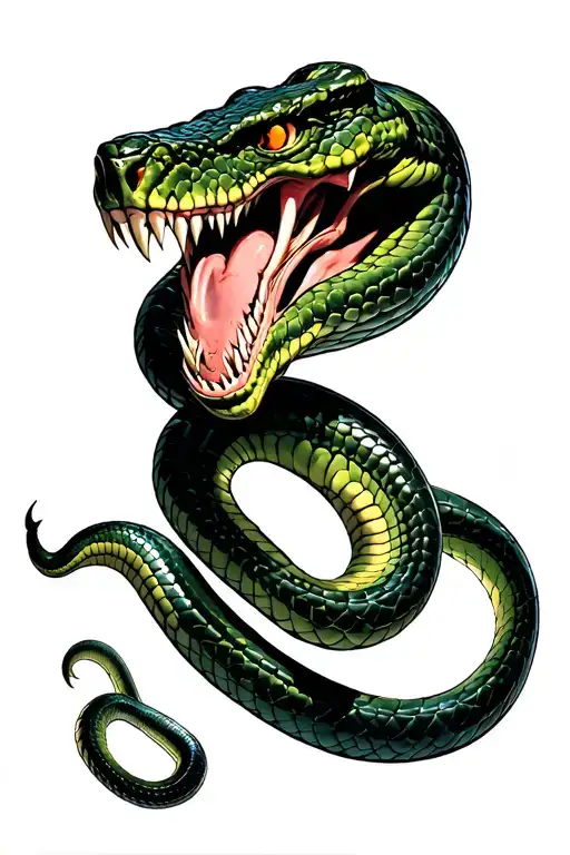 snake with venom from marvels head tattoo design idea
