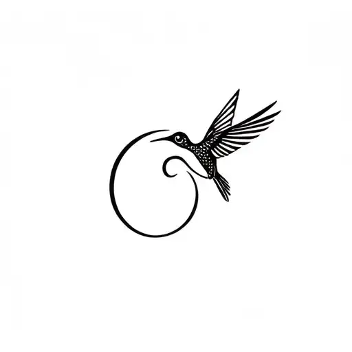 behind ear minimalistic semi colon hummingbird, semicolon inside hummingbird tattoo design idea