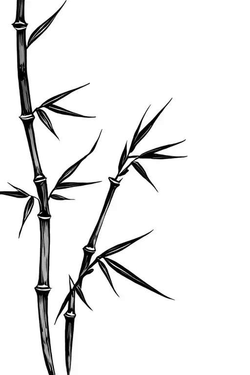 2 bamboo stalks tattoo design idea