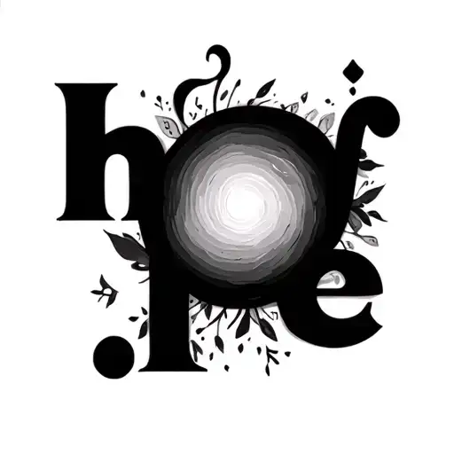 the word "hope" with the neda symbol and a semi colon incorporated tattoo design idea
