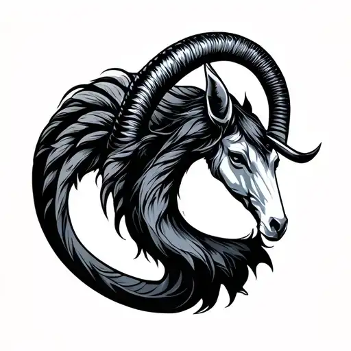 capricorn sign tattoo design idea