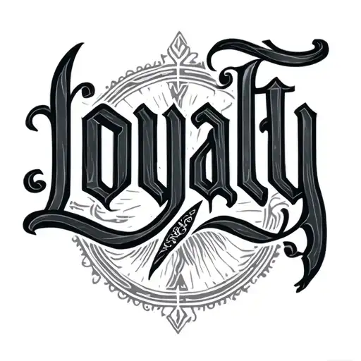 "Loyalty" font old english tattoo design idea