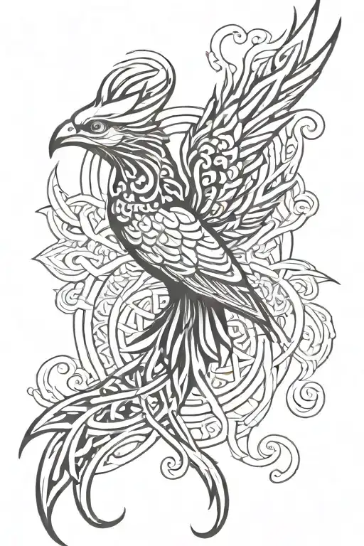 Celtic Phoenix tattoo design idea