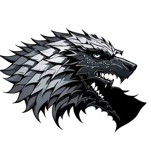 game of thrones house stark tattoo design idea