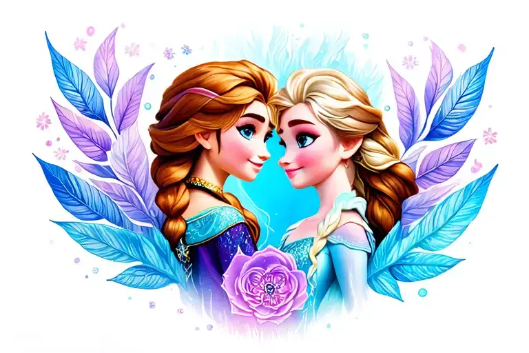 disney elsa anna sister tattoo tattoo design idea