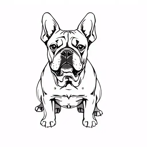 a french bulldog tattoo design idea