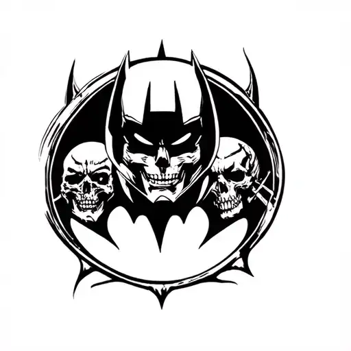 Batman logo with skulls tattoo design idea