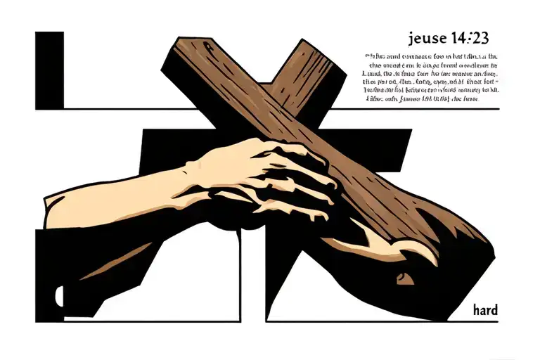  proverbs 14:23 in quarter arm shelves with jeuse on the cross and some thing form the Bible that means hard, ox tattoo design idea