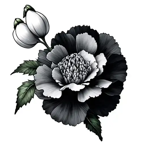 Carnation And Snowdrop tattoo design idea