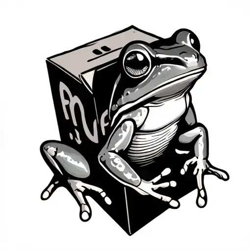 Frog in juice box tattoo design idea