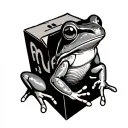 Frog in juice box tattoo design idea