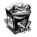 Frog in juice box tattoo design idea
