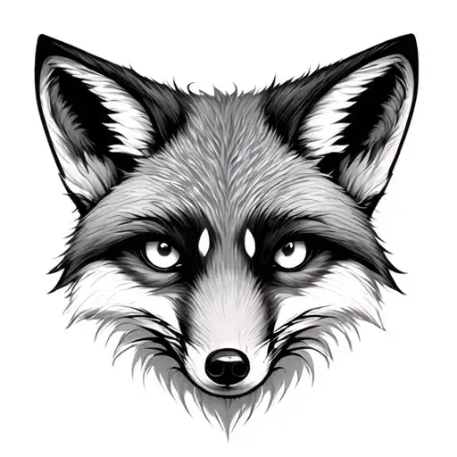 fox with 3 eyes tattoo design idea