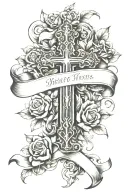 bible verse with cross tattoo design idea