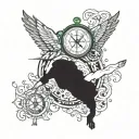 son, Loukas, diving, water surface, Greek mythology, compass, 04/24/2024, birth, gods, forearm tattoo design idea