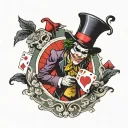 Poker card joker tattoo design idea