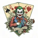 Poker card joker tattoo design idea