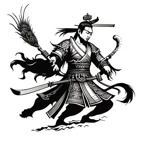 Chinese Warrior tattoo design idea