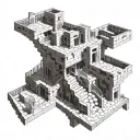 M.C. Escher-Inspired: Complex, surreal designs with interlocking shapes, stairs, and optical illusions. tattoo design idea