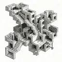 M.C. Escher-Inspired: Complex, surreal designs with interlocking shapes, stairs, and optical illusions. tattoo design idea