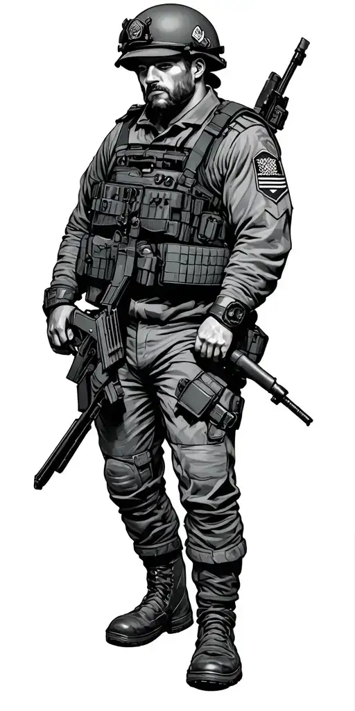 military police outdoors tattoo design idea