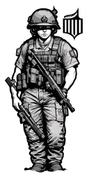 military police outdoors tattoo design idea
