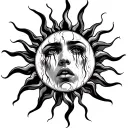 Crying Sun tattoo design idea