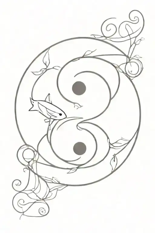Yin Yang Pisces tattoo design idea