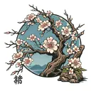 cherry blossom tree tattoo design idea