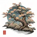 cherry blossom tree tattoo design idea