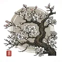 cherry blossom tree tattoo design idea
