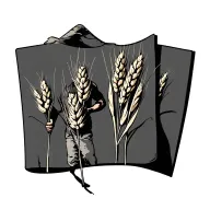 wheat sheet dad walking tattoo design idea