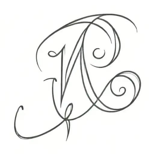 number 18 with letter P intertwined tattoo design idea