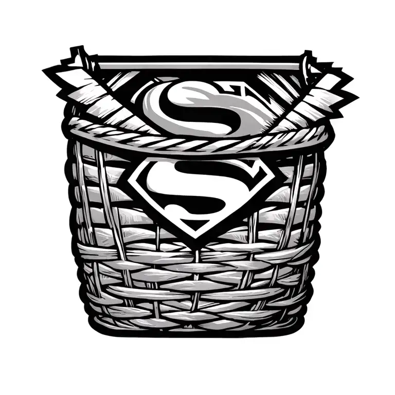 Superman with Navajo basket tattoo design idea