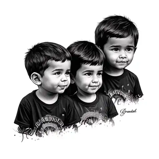 Grandkids tattoo design idea