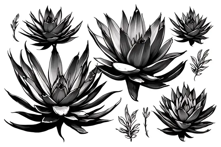 Filler agave plant tattoo design idea