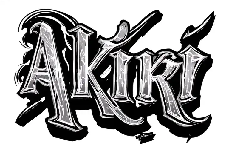 Akira name written tattoo design idea