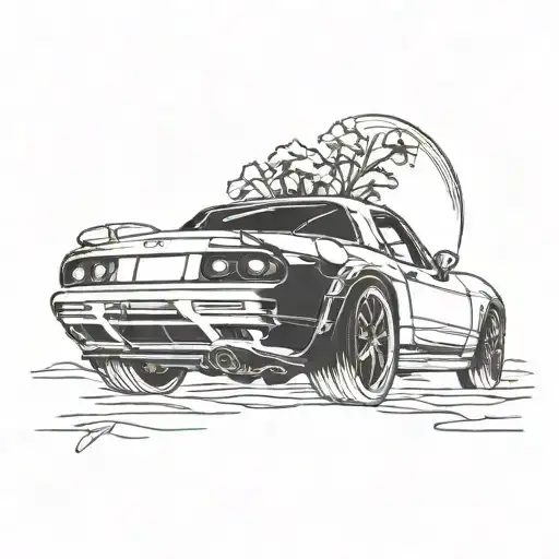 Miata with pop up headlights tattoo design idea