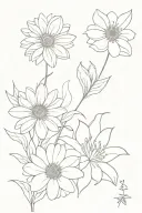 Gerbera, Rose and Lily mixed tattoo design idea