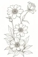 Gerbera, Rose and Lily mixed tattoo design idea