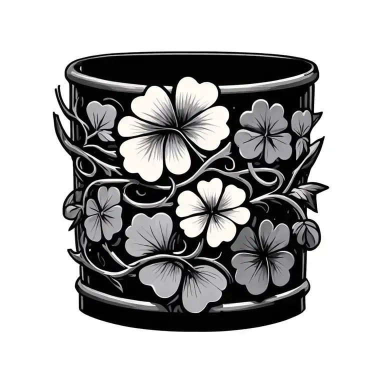 anklet bracelet tattoo made og vines and clovers tattoo design idea