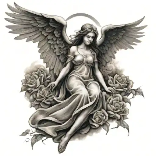 seraphim angel tattoo design idea