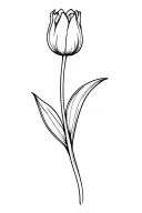 one tulip with long stem tattoo design idea