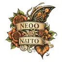 3 kids name tattoo design idea