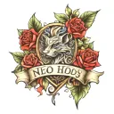 3 kids name tattoo design idea