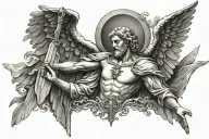 biblical angel tattoo design idea