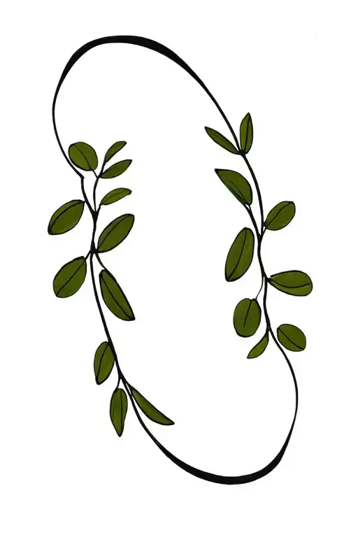 abide looping over olive branch tattoo design idea